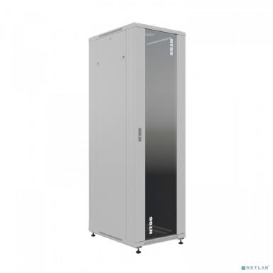 NTSS Шкаф напольный универсальный серверный NTSS R 47U 800х800мм, 4 профиля 19, двери стекло и сплошная металл, боковые стенки съемные, регулируемые опоры, разобранный, серый RAL 7035 NTSS-R47U8080GS