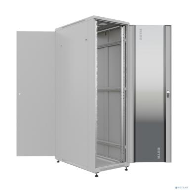 NTSS Шкаф напольный универсальный серверный NTSS R 47U 800х1000мм, 4 профиля 19, двери стекло и сплошная металл, боковые стенки съемные, регулируемые опоры, разобранный, серый RAL 7035 NTSS-R47U80100G