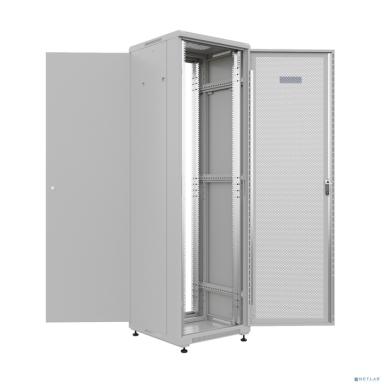 NTSS Шкаф напольный универсальный серверный NTSS R 47U 600х600мм, 4 профиля 19, двери перфорированная и сплошная металл, боковые стенки съемные, регулируемые опоры, разобранный, серый RAL 7035 NTSS-R4