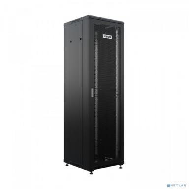 NTSS Шкаф напольный универсальный серверный NTSS R 22U 600х600мм, 4 профиля 19, двери перфорированная и сплошная металл, боковые стенки съемные, регулируемые опоры, разобранный, черный RAL 9005 NTSS-R