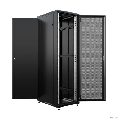 NTSS Шкаф напольный универсальный серверный NTSS R 42U 600х800мм, 4 профиля 19, двери перфорированная и сплошная металл, боковые стенки съемные, регулируемые опоры, разобранный, черный RAL 9005 NTSS-R