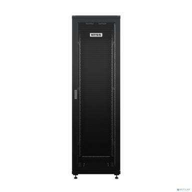 NTSS Шкаф напольный универсальный серверный NTSS R 47U 600х800мм, 4 профиля 19, двери перфорированная и сплошная металл, боковые стенки съемные, регулируемые опоры, разобранный, черный RAL 9005 NTSS-R