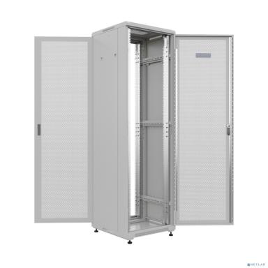 NTSS Шкаф напольный универсальный серверный NTSS R 47U 600х600мм, 4 профиля 19, двери перфорированная и перфорированная, боковые стенки съемные, регулируемые опоры, разобранный, серый RAL 7035 NTSS-R4