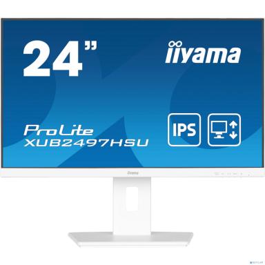 LCD IIYAMA 23.8" XUB2497HSU-W2 белый {IPS 1920x1080 100Hz 1ms 300cd 1300:1 8bit(6bit+FRC) HDMI DisplayPort 2xUSB2.0 2x2W HAS Pivot VESA}