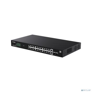 TENDA TEG2228P-24-410W Коммутатор с облачным управлением PoE, 28 портов, 26x1 Гбит/с, PoE 24х30 Вт (до 370Вт), SFP 2x1 Гбит/с, установка в стойку