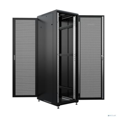NTSS Шкаф напольный универсальный серверный NTSS R 47U 800х800мм, 4 профиля 19, двери перфорированная и перфорированная, боковые стенки съемные, регулируемые опоры, разобранный, черный RAL 9005 NTSS-R