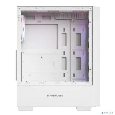 Powercase Mistral AY4W ARGB, Tempered Glass, 4x 120mm ARGB Fans, белый, ATX  (CMAYW-A4)