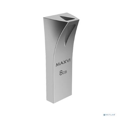 Maxvi USB Drive 8GB MK2 metallic silver, монолит, металл, USB 2.0