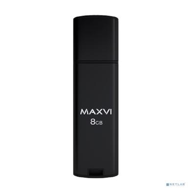 Maxvi USB Drive 8GB MP2 black, монолит с колпачком, ABS пластик + металл, USB 2.0 FD8GBUSB20C10MP2