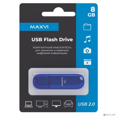 Maxvi USB Drive 8GB P1 blue, монолит с колпачком, ABS пластик, USB 2.0 FD8GBUSB20C10P1