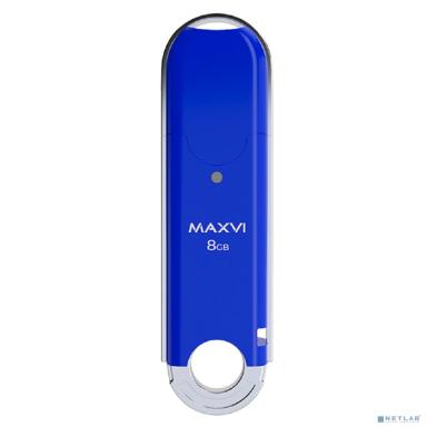 Maxvi USB Drive 8GB P2 blue, монолит с колпачком, ABS пластик, USB 2.0