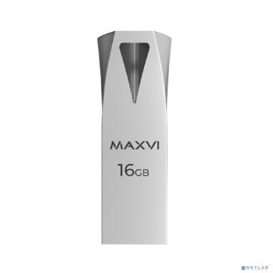 Maxvi USB Drive 16GB MK2 metallic silver, монолит, металл, USB 2.0