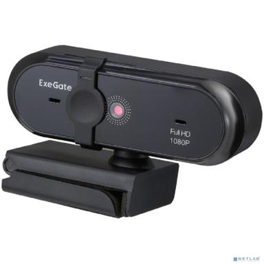ExeGate Stream C925 Wide Full HD (2Мп, 1920х1080, 1080P,30fps, защитная шторка, фиксированный фокус, широкоугольный 4-линзовый объектив 79°, микрофон с шумоподавлением, универсальное крепление, USB, к