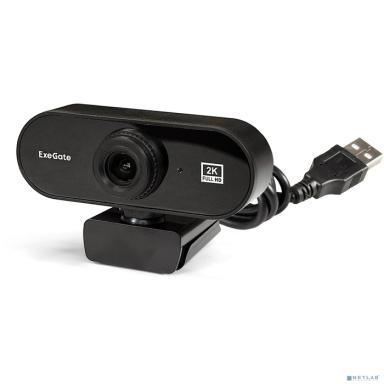 ExeGate Stream C940 2K (5Мп, 2560x1440, 30fps, H.264, ручной фокус, 4-линзовый объектив (стекло), микрофон с шумоподавлением, универсальное крепление, USB, кабель 1,5 м