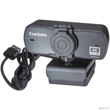 ExeGate Stream C940 Wide 2K AF (4Мп, 2560x1440, 30fps, H.264, автоматический фокус, защитная шторка, широкоугольный 4-линзовый (стекло) объектив 89°, микрофон с шумоподавлением, универсальное креплени