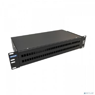 NTSS Кросс NTSS оптический 19'' укомплектованный 2U, 64 порта LC/UPC duplex, 50/125 мкм (сплошная панель, сплайс-кассета 4шт, пигтейлы, КДЗС, адаптеры) черный RAL 9005 NTSS-RFOB-2U-64-2LC/U-50-SP1.5G0