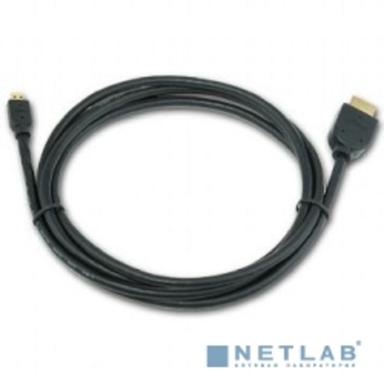Кабель HDMI-microHDMI Cablexpert CC-HDMID-6, 19M/19M, v2.0, медь, позол.разъемы, экран, 1.8м, черный, пакет